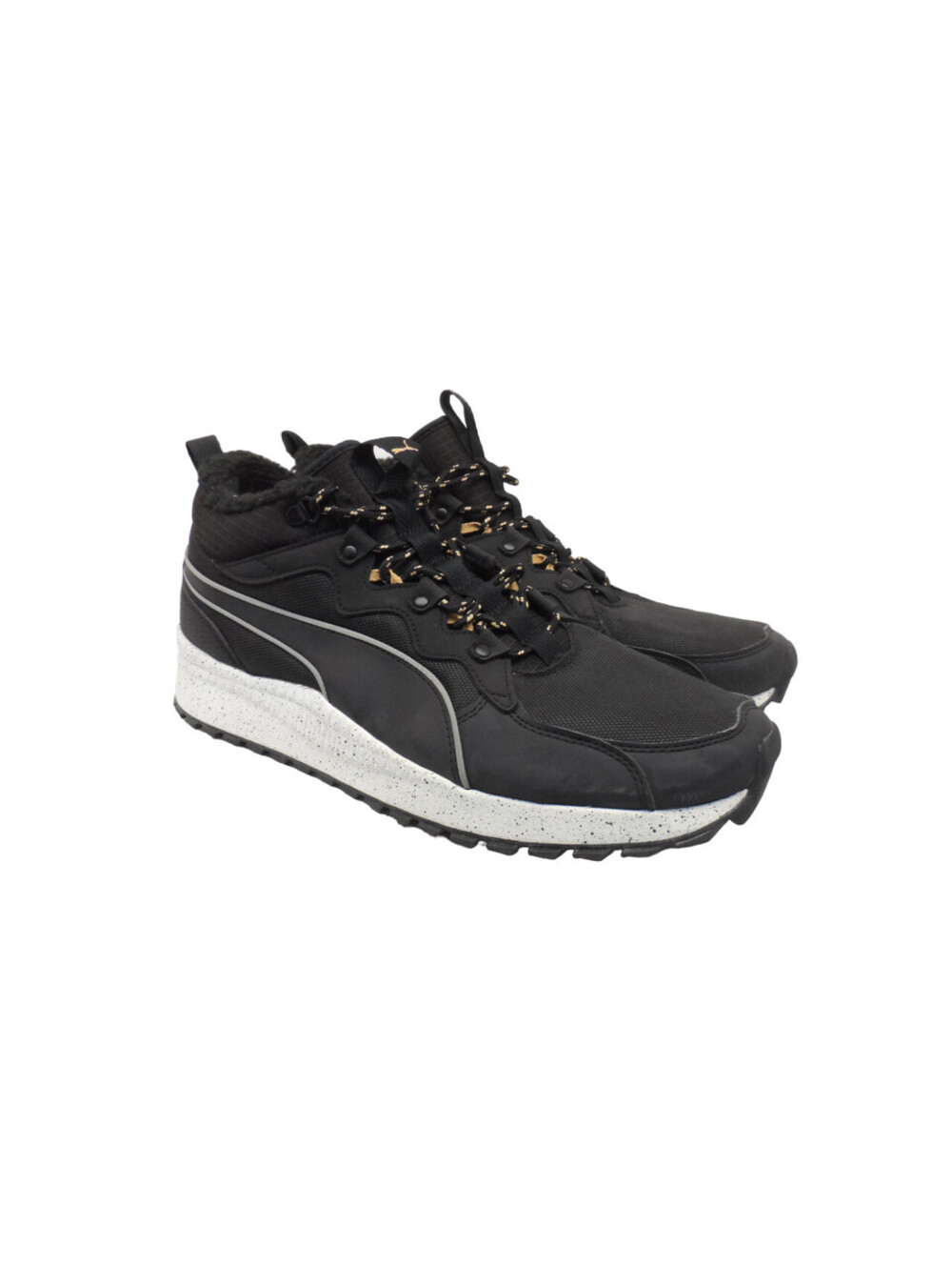 PUMA Men's Pacer Next SB WTR Faux Fur Casual Sneakers 36693601 Black Size 14M